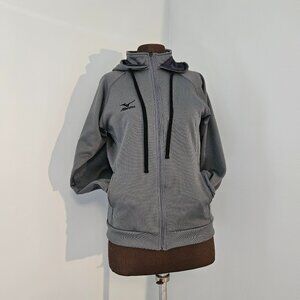Mizuno Grey Zip Front Performance Hoodie, Men's Size Small
